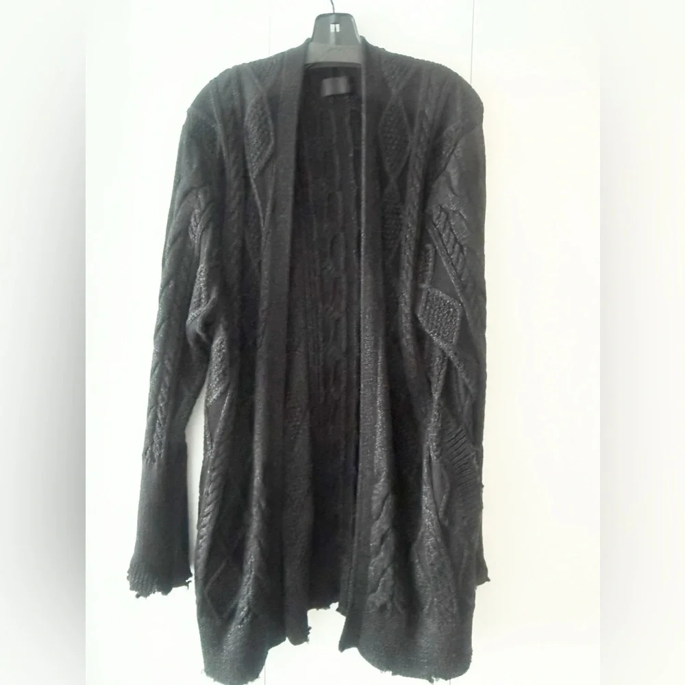 RtA Serge Metallic Cable Knit Cardigan – Size M